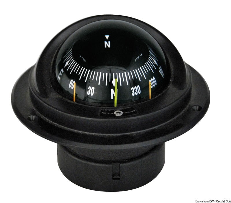 1 PC 25.014.90-2501490 IDRA kompakter Einbau-Kompass  Frontsicht schwarz 